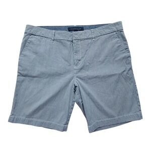 Tommy Hilfiger Chino Shorts Women's Seersucker Stripe Size 12 Blue White Casual